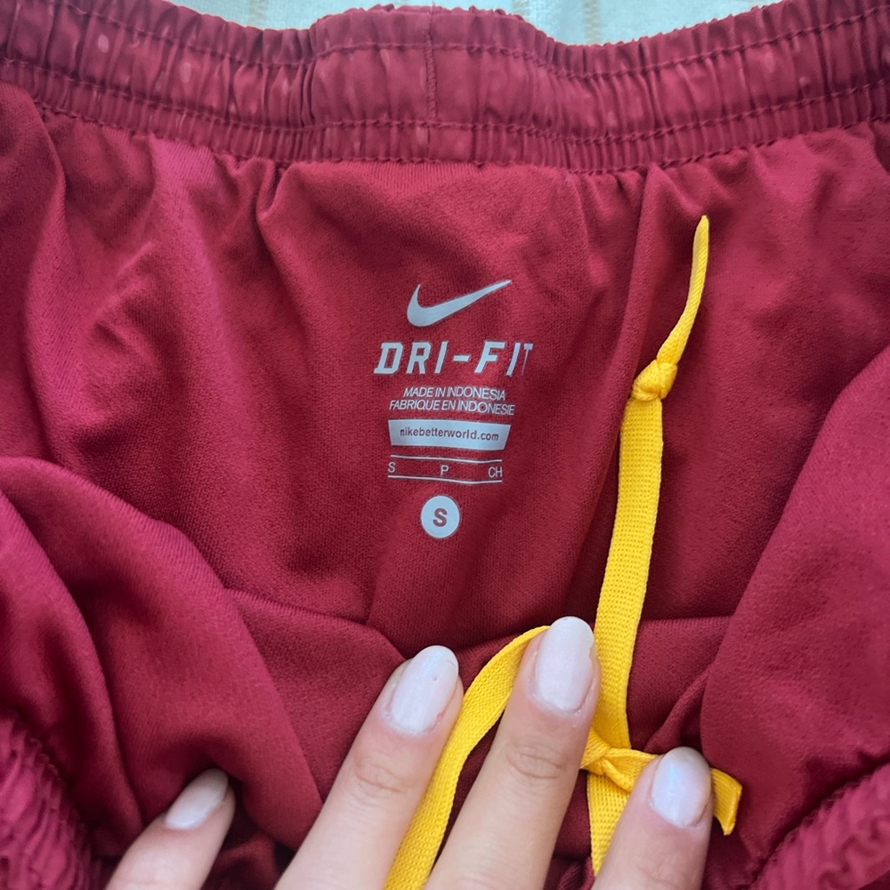 Nike Red and Yellow Dri-FIT Athletic Shorts